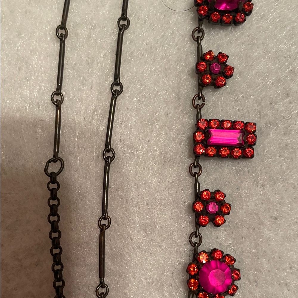 Les Nereides Paris.  Elegant Pink Gemstone Necklace
